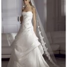 A-Line/Princess Strapless Chapel Train Satin wedding dress for brides new Style(WDS0046)