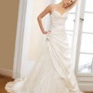 A-Line/Princess spaghetti straps Chapel Train organza wedding dress for brides new Style(WDS0037)
