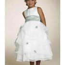 A-line Round-neck Knee-Length Organza Flower Girl Dress 2010 style(FGD0120)