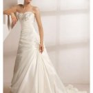A-Line/Princess Strapless Chapel Train Satin wedding dress for brides new Style(WDS0038)