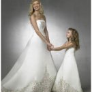 A-line Spaghetti Straps Floor Length Satin Flower girls Dress new style(FGD0070)