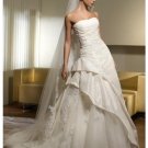 A-Line/Princess Strapless Chapel Train Taffeta wedding dress for brides new Style(WDS0039)