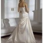 A-Line/Princess V-neck Chapel Train Satin wedding dress for brides new Style(WDS0042)