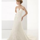 A-Line/Princess Strapless Chapel Train Satin wedding dress for brides new style(WDE0020)