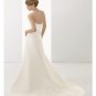 A-Line/Princess Strapless Chapel Train Satin wedding dress for brides new style(WDE0020)