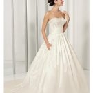 A-Line/Princess Strapless Chapel Train Satin wedding dress for brides new style(WDE0075)