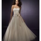 A-Line/Princess Strapless Chapel Train Organza wedding dress for brides new style(WDE0065)