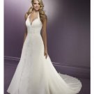 A-Line/Princess Halter Top Chapel Train Chiffon wedding dress for brides new style(WDE0059)
