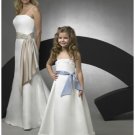 A-line Spaghetti Straps Tea-length Satin Flower girls Dress new style(FGD0064)