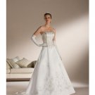 A-Line/Princess Strapless Chapel Train Satin wedding dress for brides new Style(WDS0068)