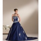 A-Line/Princess Strapless Chapel Train Satin wedding dress for brides new Style(WDS0063)