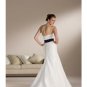 A-Line/Princess Strapless Chapel Train Satin wedding dress for brides new Style(WDS0064)