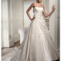 A-Line/Princess Strapless Chapel Train Satin wedding dress for brides new Style(WDS0069)