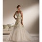 A-Line/Princess Strapless Chapel Train Organza wedding dress for brides new Style(WDS0070)