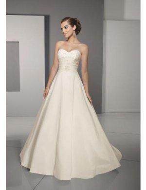 A-Line/Princess Sweetheart Chapel Train Satin wedding dress for brides new style(WDE0039)