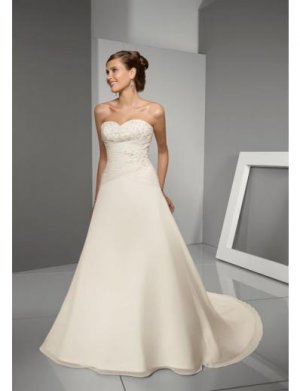 A-Line/Princess Sweetheart Chapel Train Satin wedding dress for brides new style(WDE0033)