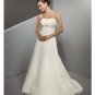 A-Line/Princess Strapless Chapel Train Organza wedding dress for brides new style(WDE0038)