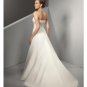A-Line/Princess Strapless Chapel Train Organza wedding dress for brides new style(WDE0038)