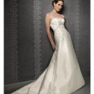 A-Line/Princess Strapless Chapel Train Satin wedding dress for brides new style(WDE0051)