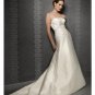 A-Line/Princess Strapless Chapel Train Satin wedding dress for brides new style(WDE0051)