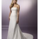 A-Line/Princess Strapless Chapel Train Satin wedding dress for brids new style(WDE0056)