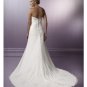 A-Line/Princess Strapless Chapel Train Satin wedding dress for brids new style(WDE0056)