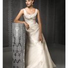 A-Line/Princess Scoop Chapel Train Satin wedding dress for brides new style(WDE0050)