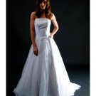 A-Line/Princess Strapless Chapel Train Chiffon wedding dress for brides new Style(WDS0062)
