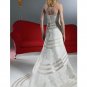A-Line/Princess Spaghetti Straps Chapel Train Satin Lace wedding dress (WD7419)