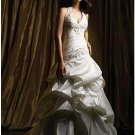 A-Line/Princess Halter Top Chapel Train Satin wedding dress (WS0063) for brides new Style