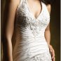 A-Line/Princess Halter Top Chapel Train Satin wedding dress (WS0063) for brides new Style