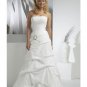 A-Line/Princess Strapless Chapel Train Organza wedding dress (WD6852) for brides new Style