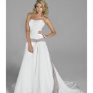 A-Line/Princess Strapless Chapel Train Chiffon wedding dress(WEDS0036) for brides new Style