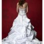 A-Line/Princess Strapless Chapel Train Satin wedding dress (WD92910)  for brides new Style
