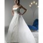 A-Line/Princess Strapless Chapel Train Satin wedding dress (WD7421) for brides new Style