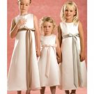 A-line Scoop Knee-Length Satin Flower Girl Dress 2010 style(FGD0117)