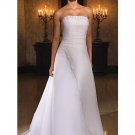 A-Line/Princess Strapless Chapel Train Satin wedding dress (WD2359) for brides new Style