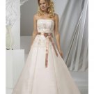 A-Line/Princess Strapless Chapel Train Satin wedding dress (WD2388) for brides new Style