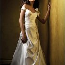A-Line/Princess Off-the-shoulder Chapel Train Satin wedding dress (WS0058) for brides new Style