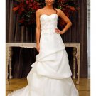 A-Line/Princess Sweetheart Chapel Train Organza wedding dress (WD004) for brides new Style