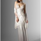 A-Line/Princess V-neck Chapel Train Satin wedding dress (WS0049) for brides new Style