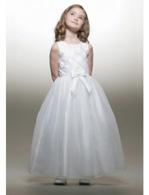 A-Line Round-neck Tea-length Organza Flower girls Dress new Style(FGD0026)