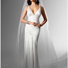 A-Line/Princess V-neck Sweeping Train Satin wedding dress (WS0050) for brides new Style