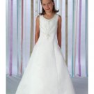 A-Line Round-neck Floor- Length Satin Flower girls Dress new Style(FGD0023)