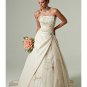 A-Line/Princess Strapless Chapel Train Satin Lace wedding dress(WEDS0028) for brides new Style
