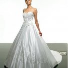 A-Line/Princess spaghetti straps sweetheart Chapel Train satin wedding dress (WD5829) for brides