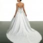 A-Line/Princess spaghetti straps sweetheart Chapel Train satin wedding dress (WD5829) for brides