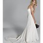 A-Line/Princess Strapless Chapel Train Satin Lace wedding dress(WEDS0016)  for brides new Style