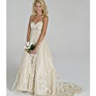 A-Line/Princess spaghetti straps Chapel Train Taffeta Tulle wedding dress(WEDS0018)  for brides