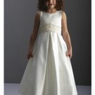 A-Line Round-neck Tea-length Satin Flower girls Dress new Style(FGD0033)